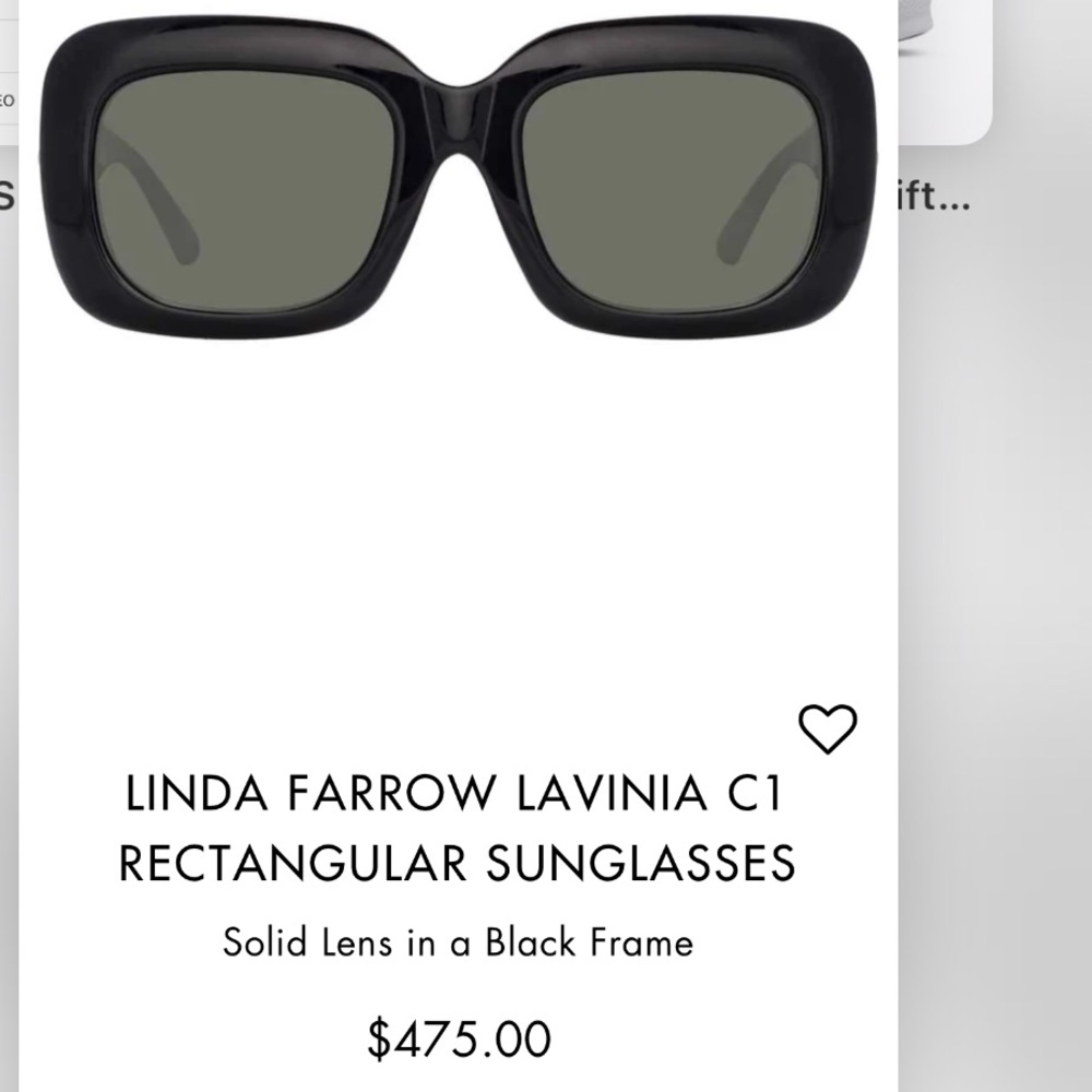 Brand new Lavinia Linda farrow black sunglasses no box will be in a diff box